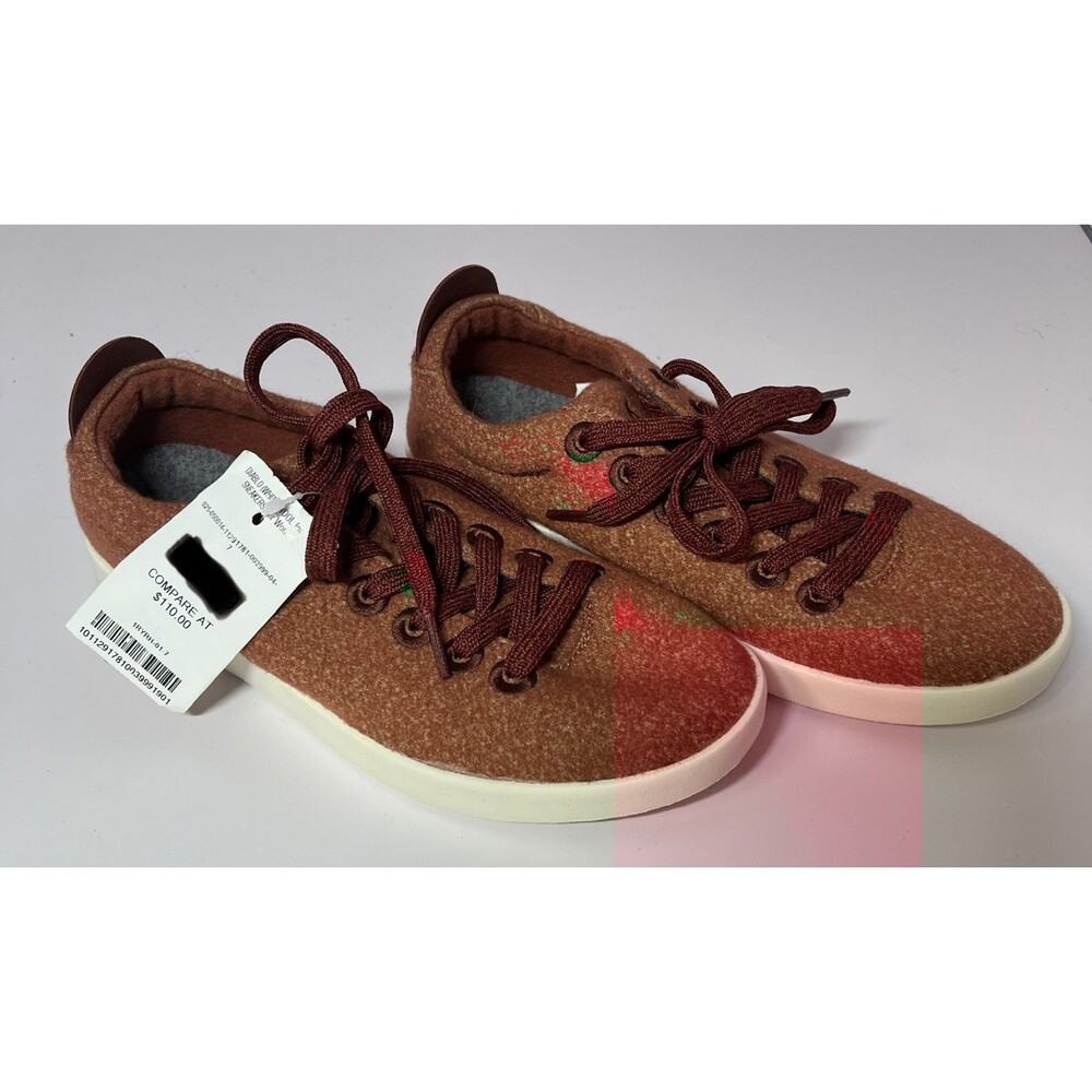 NWT Allbirds Wool Piper Lace Up Orange Diablo White Sole Wool Sneakers Women's 7
